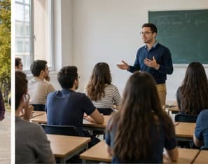 Students listening to a classroom lecture in Yerevan