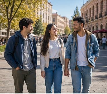 Students walking on a Yerevan street